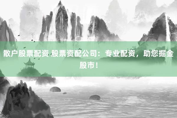 散户股票配资 股票资配公司：专业配资，助您掘金股市！